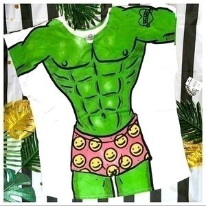 SALEM 7 UNISEX ALIEN ABS GRAPHIC OVERSIZED TEE BEACH COVER UP